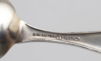 Nome Alaska Struck It Rich Sterling Silver Souvenir Spoon - L.W. Suter, Mayer Bros, Nome Gold Miner